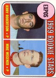 1969 Topps Baseball Cards      284     Rookie Stars-Jerry Robertson RC-Mike Wegener RC